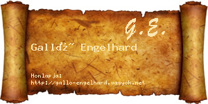 Galló Engelhard névjegykártya